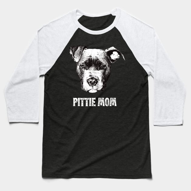 Pittie Mom American Pittbull Design Baseball T-Shirt by DoggyStyles